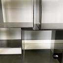Italian modern Squared modular bookcase or display in smoked plexiglass, 1990s