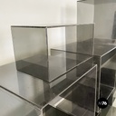 Italian modern Squared modular bookcase or display in smoked plexiglass, 1990s