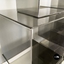Italian modern Squared modular bookcase or display in smoked plexiglass, 1990s