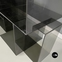 Italian modern Squared modular bookcase or display in smoked plexiglass, 1990s