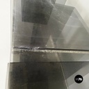 Italian modern Squared modular bookcase or display in smoked plexiglass, 1990s