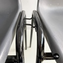 Italian modern Stackable chairs in gray plastic and black metal, 2000s