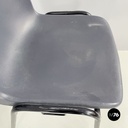 Italian modern Stackable chairs in gray plastic and black metal, 2000s