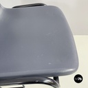 Italian modern Stackable chairs in gray plastic and black metal, 2000s
