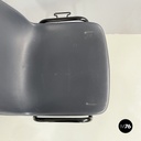 Italian modern Stackable chairs in gray plastic and black metal, 2000s