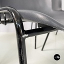 Italian modern Stackable chairs in gray plastic and black metal, 2000s