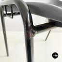 Italian modern Stackable chairs in gray plastic and black metal, 2000s