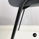 Italian modern Stackable chairs in gray plastic and black metal, 2000s