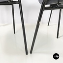 Italian modern Stackable chairs in gray plastic and black metal, 2000s