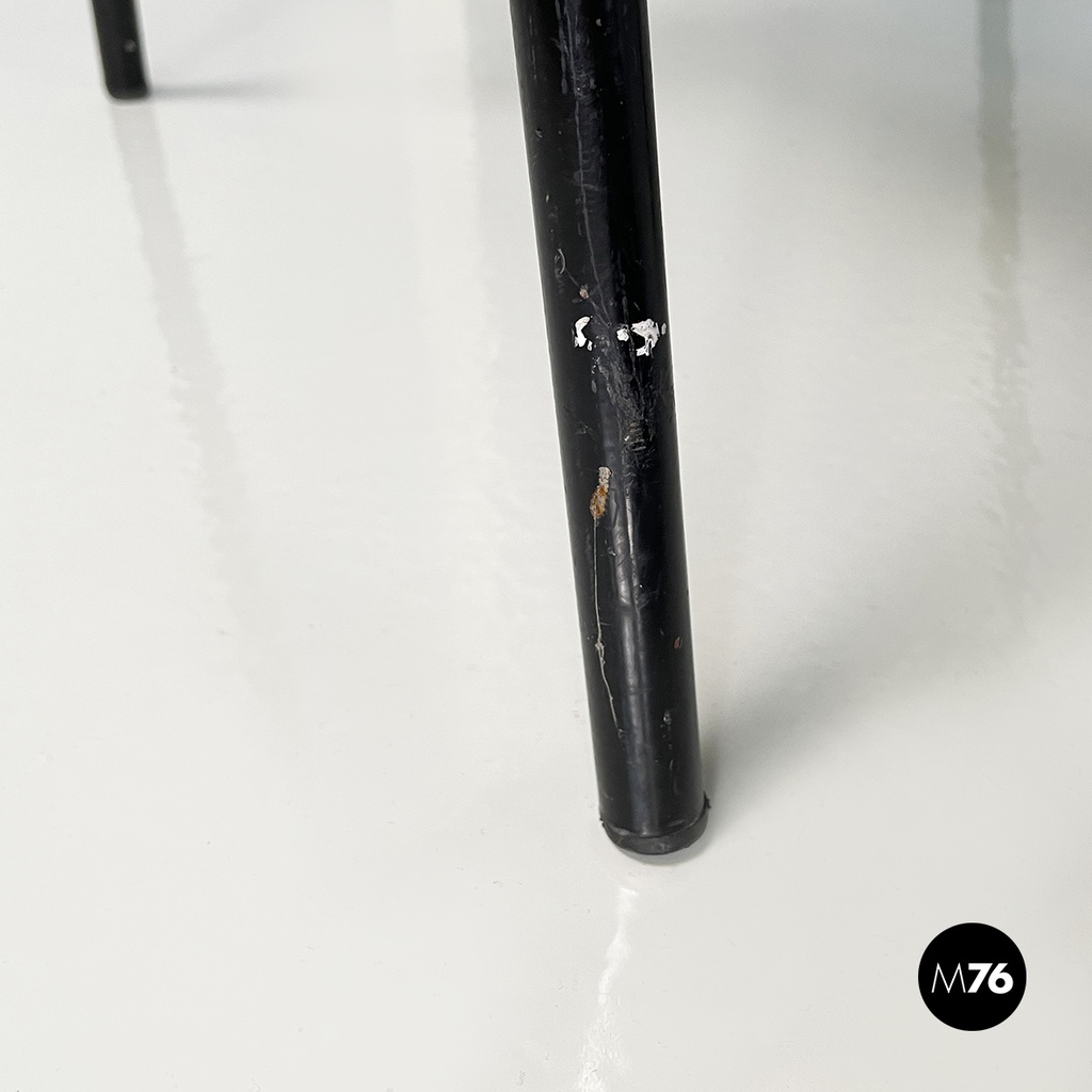 Italian modern Stackable chairs in gray plastic and black metal, 2000s