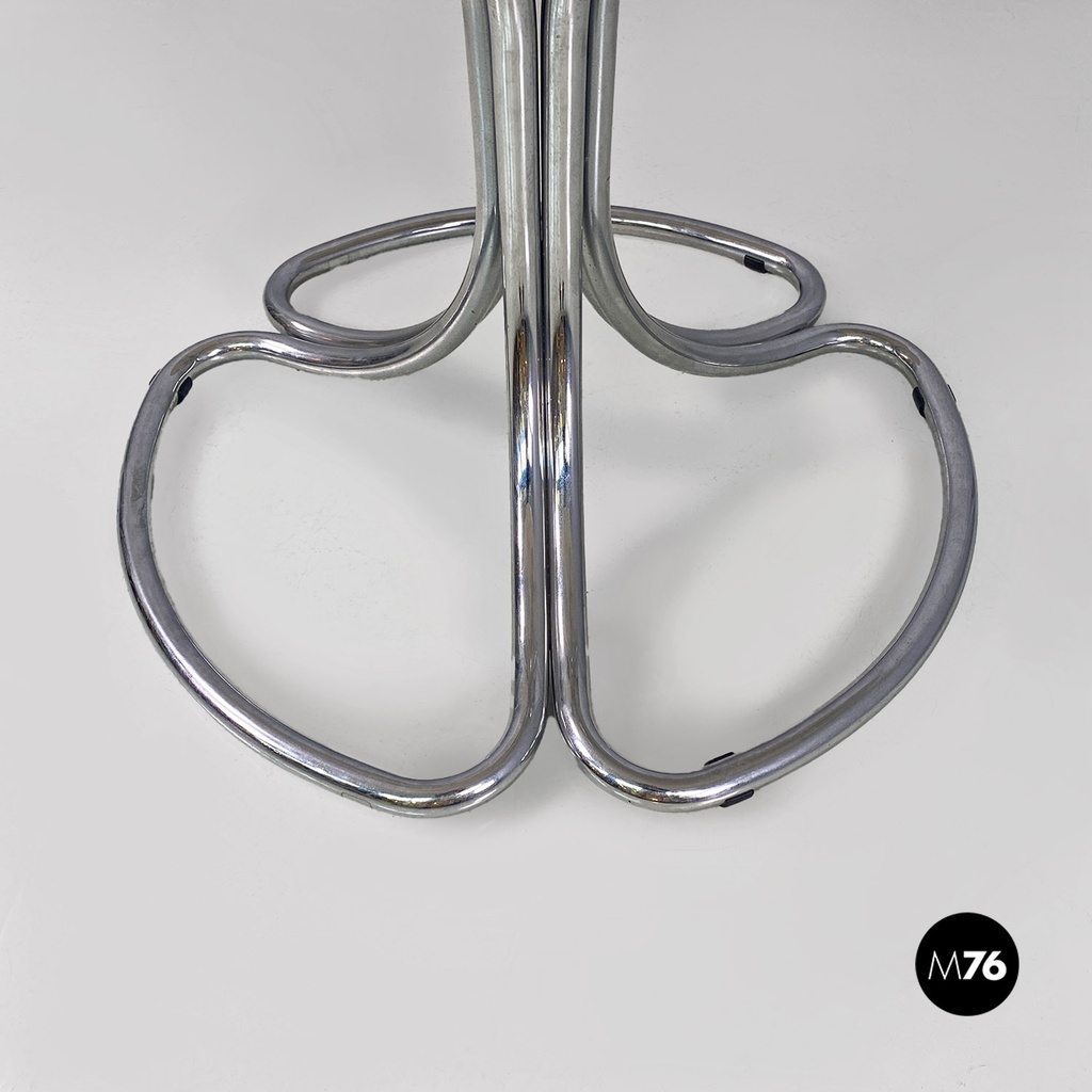 Tavolo in acciaio e marmo, 1970 ca.