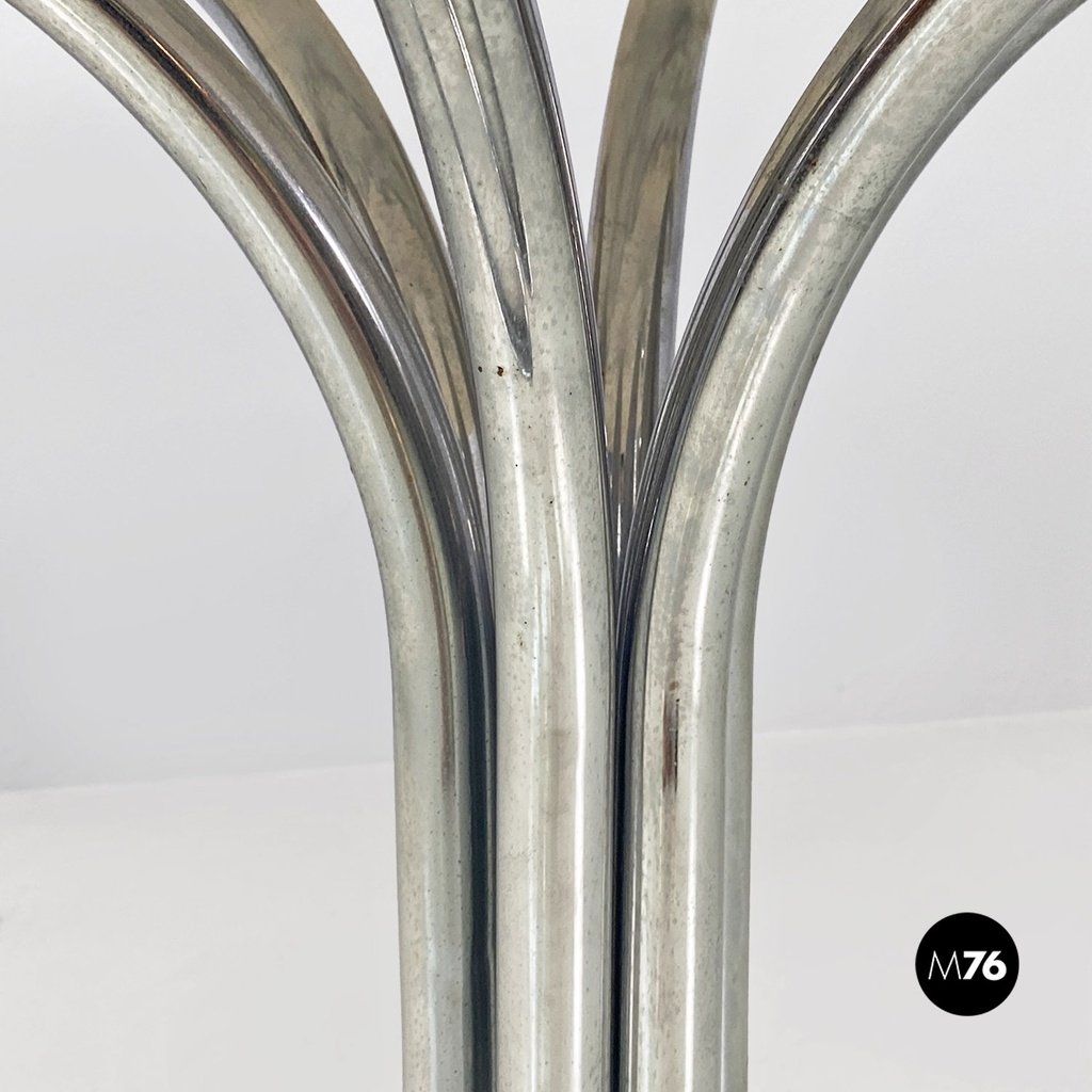 Tavolo in acciaio e marmo, 1970 ca.