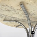 Tavolo in acciaio e marmo, 1970 ca.