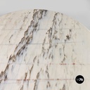 Tavolo in acciaio e marmo, 1970 ca.