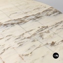 Tavolo in acciaio e marmo, 1970 ca.