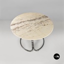 Tavolo in acciaio e marmo, 1970 ca.