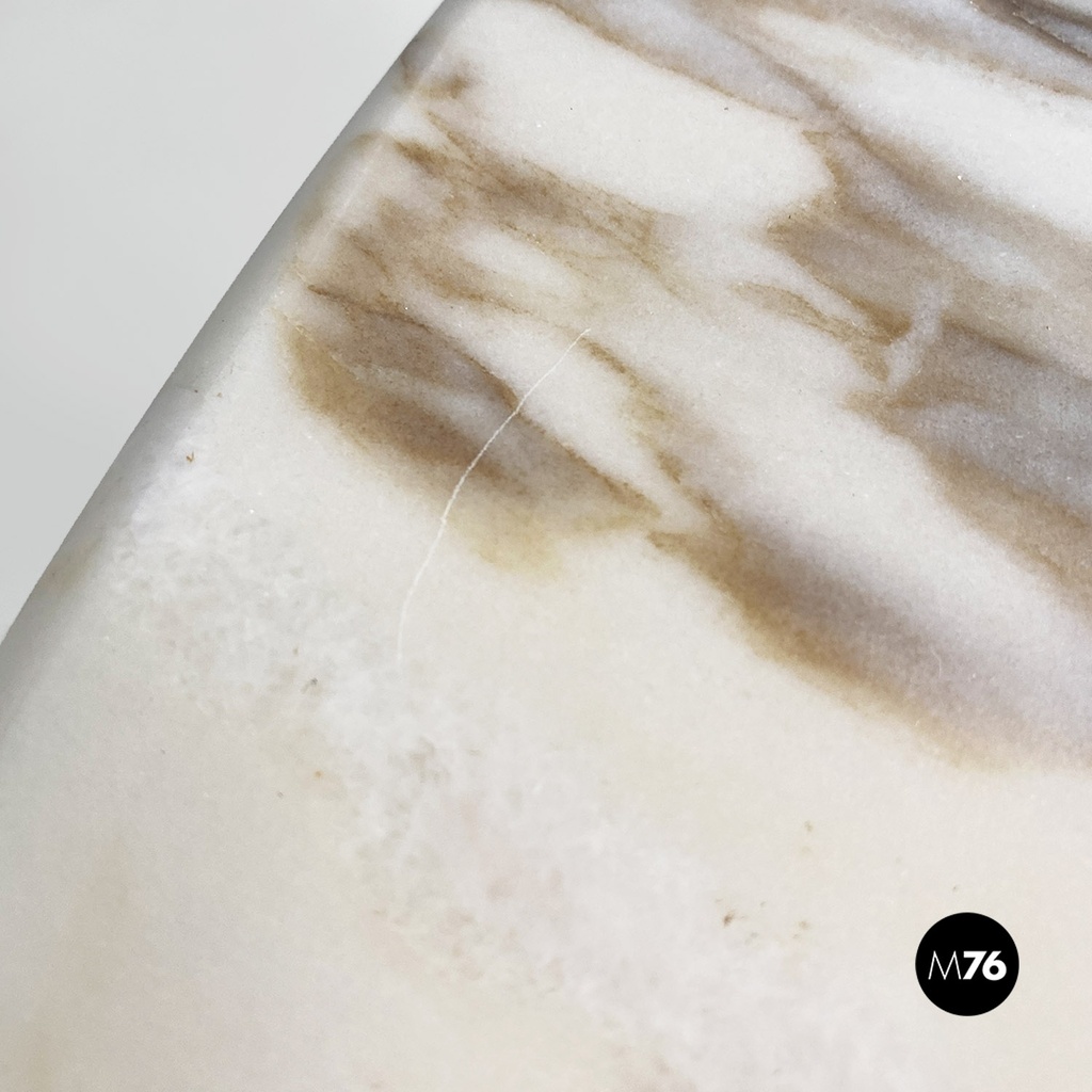 Tavolo in acciaio e marmo, 1970 ca.