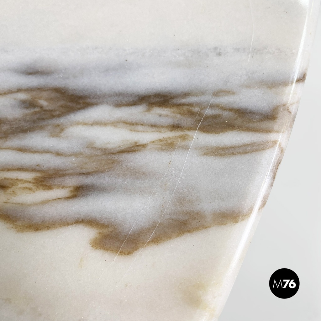 Tavolo in acciaio e marmo, 1970 ca.