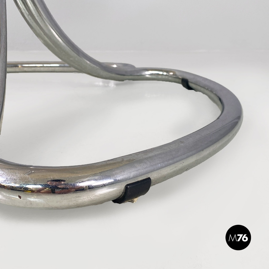 Tavolo in acciaio e marmo, 1970 ca.