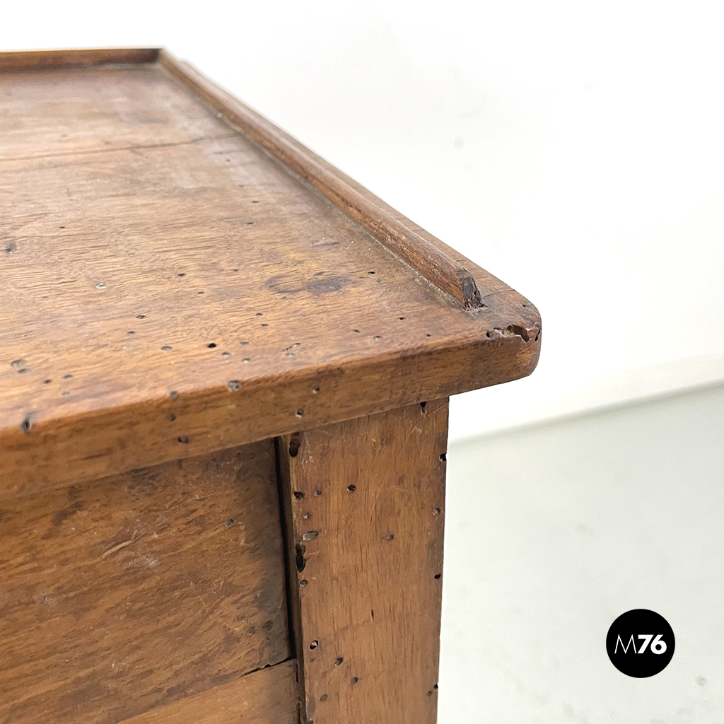 Italian antique Wooden bedside table with brass handle, early 1900s