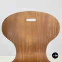 Italian mid-century modern Chair in curved wood and black metal, 1960s