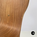 Italian mid-century modern Chair in curved wood and black metal, 1960s