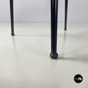 Italian mid-century modern Chair in curved wood and black metal, 1960s