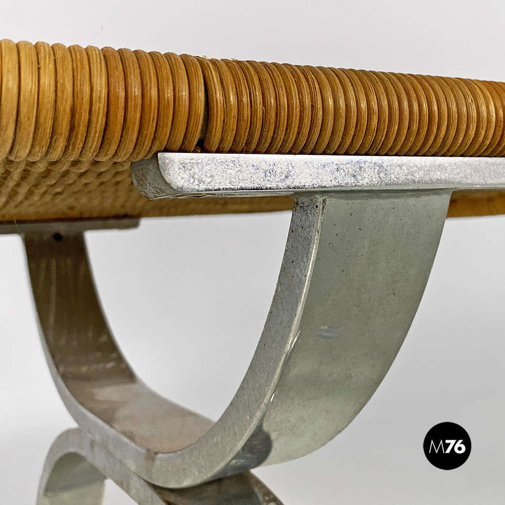 Sedie in paglia e acciaio, 1970 ca.