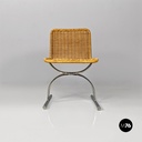 Sedie in paglia e acciaio, 1970 ca.