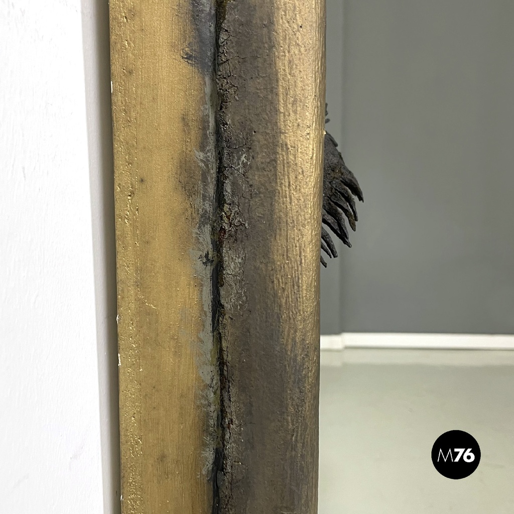 Italian modern square wall mirror foam rubber frame with eyes decorations, 1980s