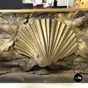 Italian modern square wall mirror foam rubber frame with eyes decorations, 1980s