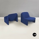 Italian modern Blue fabric Armchairs Alky by Piretti for Anonima Castelli, 1970s