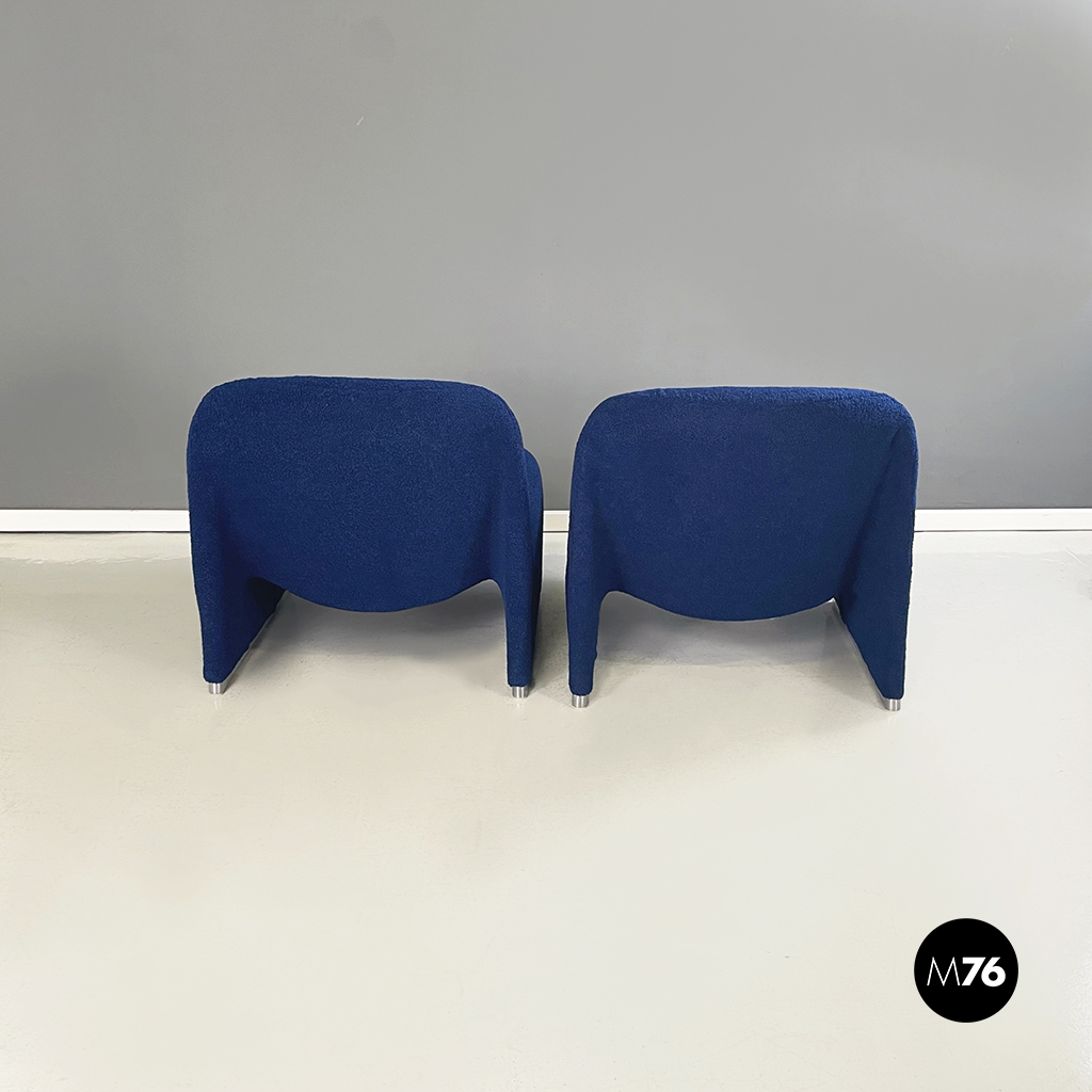 Italian modern Blue fabric Armchairs Alky by Piretti for Anonima Castelli, 1970s