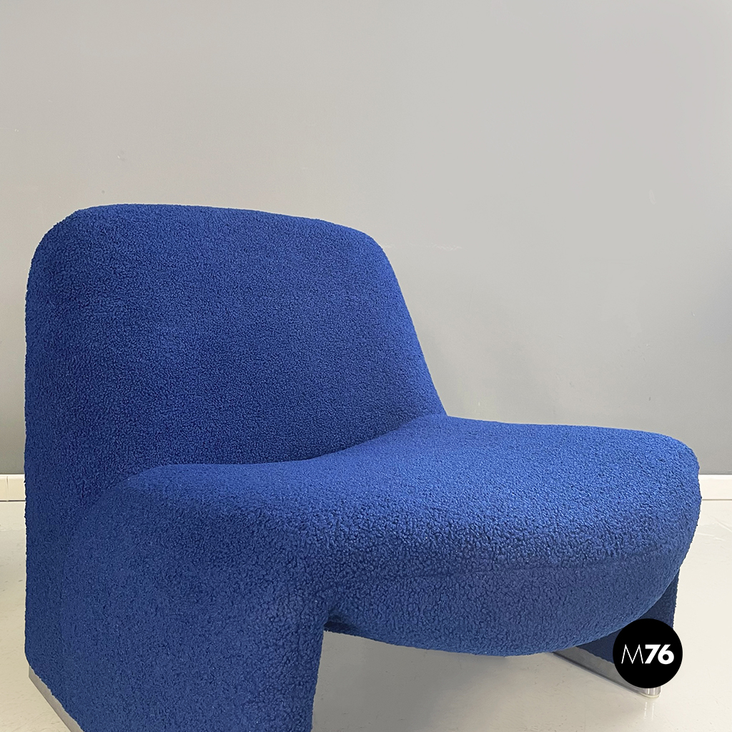 Italian modern Blue fabric Armchairs Alky by Piretti for Anonima Castelli, 1970s