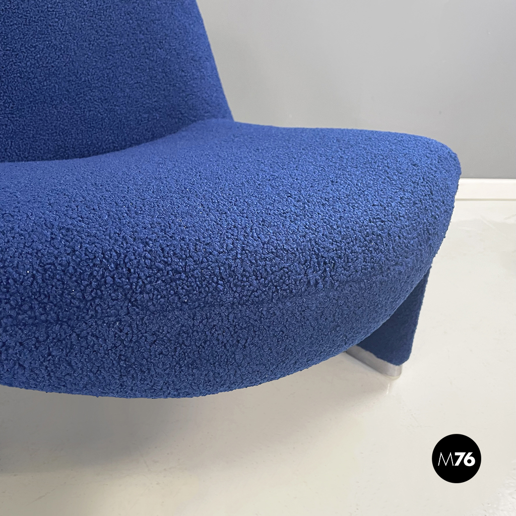 Italian modern Blue fabric Armchairs Alky by Piretti for Anonima Castelli, 1970s