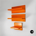 Mensole in plastica arancione di Marcello Siard per Kartell, 1970 ca.