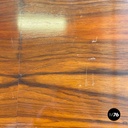 Italian modern Wooden rectangular console with black wood details, 1970s