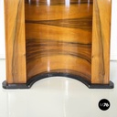 Italian modern Wooden rectangular console with black wood details, 1970s