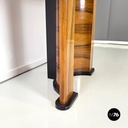 Italian modern Wooden rectangular console with black wood details, 1970s