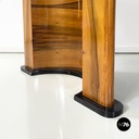 Italian modern Wooden rectangular console with black wood details, 1970s