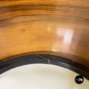 Italian modern Wooden rectangular console with black wood details, 1970s