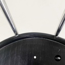 Italian modern round Chairs in black wood and metal rod, 1980s