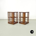 Italian stackable wooden revolving bookcases with floral decoration, 1900s