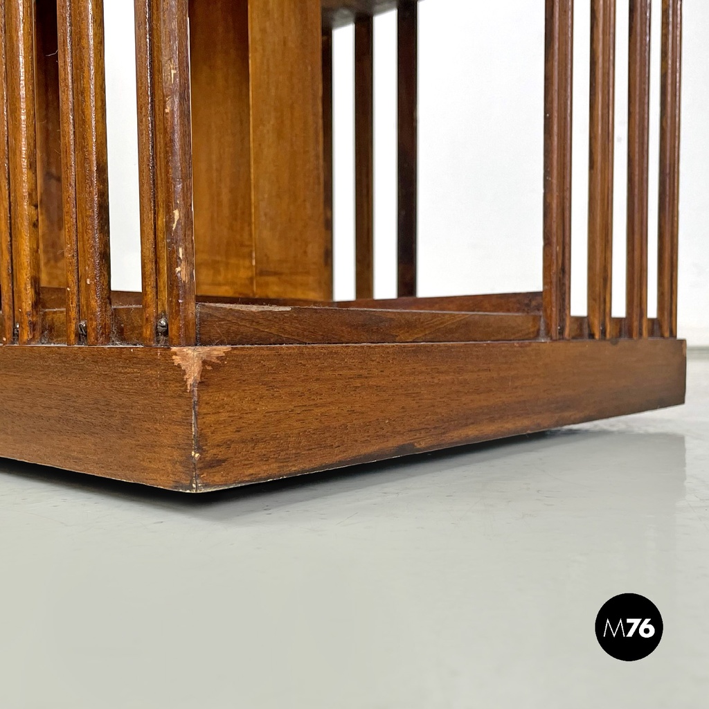 Italian stackable wooden revolving bookcases with floral decoration, 1900s