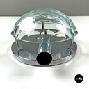 Italian mid-century modern chromed metal and faceted glass wall lights, 1960s