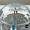 Italian mid-century modern chromed metal and faceted glass wall lights, 1960s