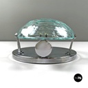 Italian mid-century modern chromed metal and faceted glass wall lights, 1960s