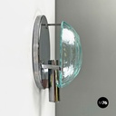 Italian mid-century modern chromed metal and faceted glass wall lights, 1960s
