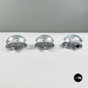 Italian mid-century modern chromed metal and faceted glass wall lights, 1960s