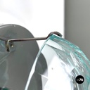 Italian mid-century modern chromed metal and faceted glass wall lights, 1960s